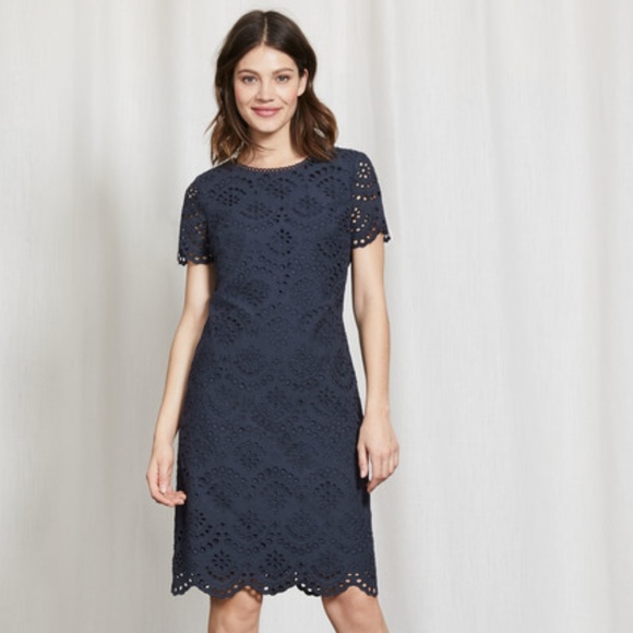 navy broderie dress